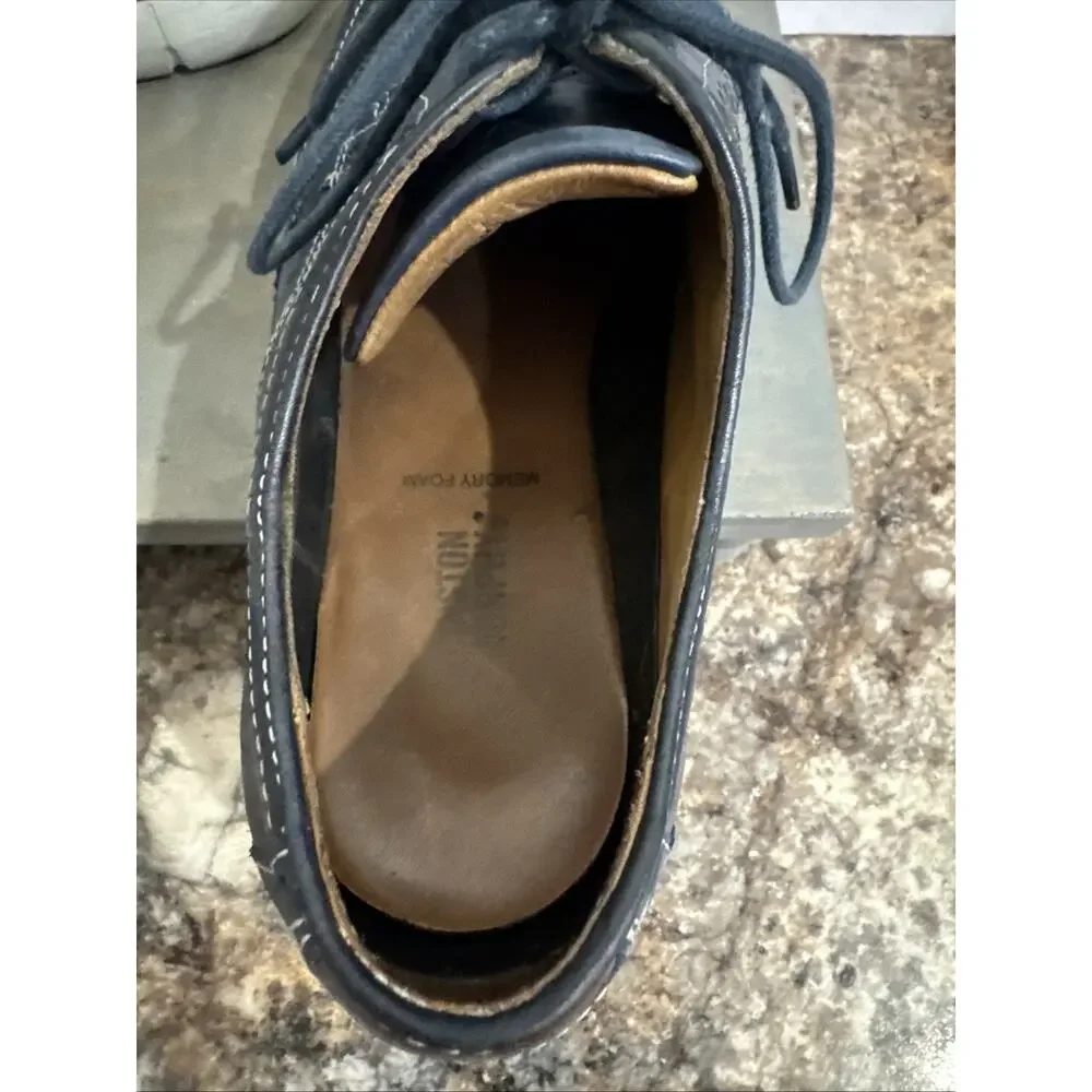 Johnston & Murphy Shoes Mens Sz 10.5 Memory Foam Navy Leather Wingtip 20-8369